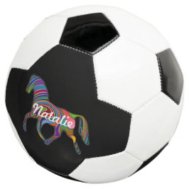Balón De Fútbol Caballo arco iris - tu nombre