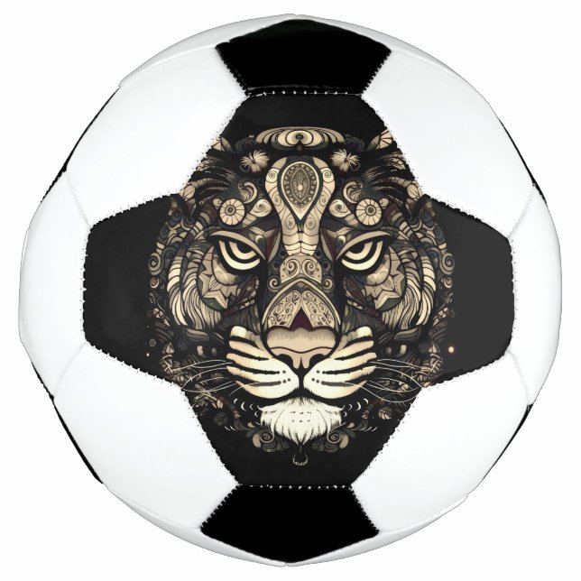 Balón De Fútbol Cabeza del tigre dorado (Anverso)
