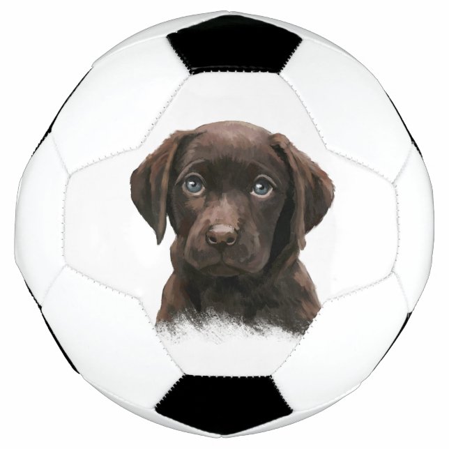 Balón De Fútbol Cachorro de chocolate Labrador (Anverso)