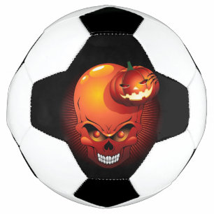 Balón De Fútbol Calavera de Halloween y calabaza