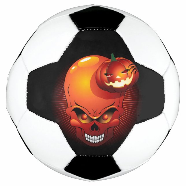 Balón De Fútbol Calavera de Halloween y calabaza (Anverso)