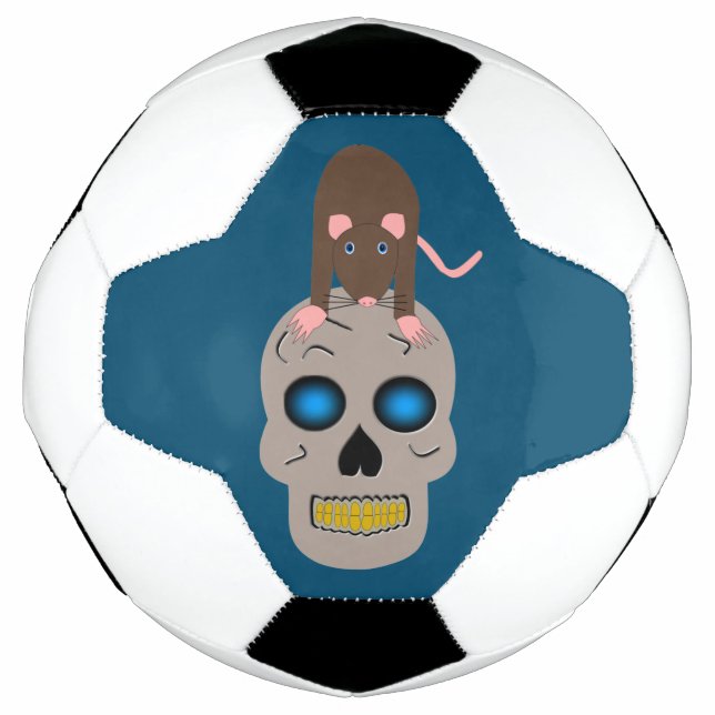 Balón De Fútbol Calavera gótica y Rat Halloween (Anverso)
