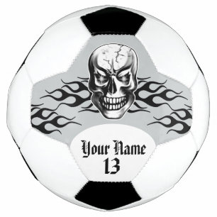 Balón De Fútbol Calavera y llamas personalizadas