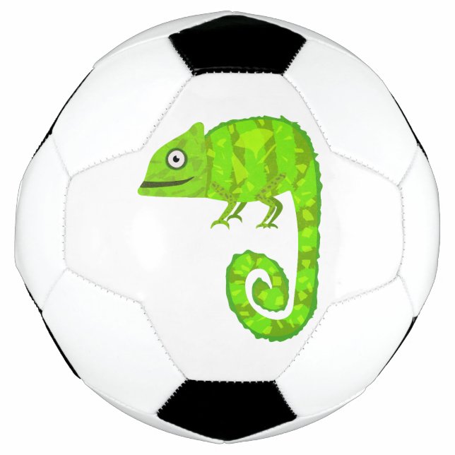 Balón De Fútbol Camaleón lindo verde (Anverso)