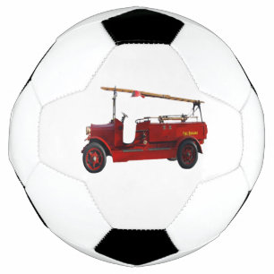Balón De Fútbol Camión De Fuego Vintage Rojo Con Ladder De Cabeza,