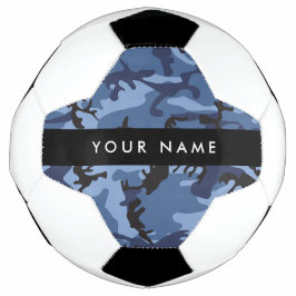 Balón De Fútbol Camuflaje azul marino Tu nombre Personaliza