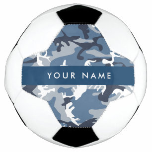Balón De Fútbol Camuflaje Azul Nieve de Invierno Personaliza tu no