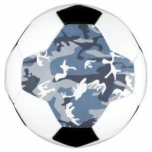 Balón De Fútbol Camuflaje Azul Nieve Invernal, Militar, Ejército