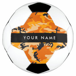 Balón De Fútbol Camuflaje naranja Su nombre Personaliza