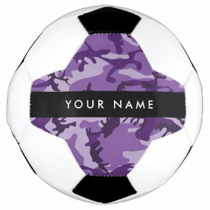 Balón De Fútbol Camuflaje púrpura Tu nombre Personaliza