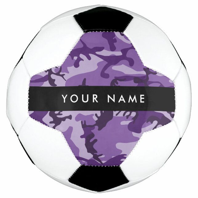 Balón De Fútbol Camuflaje púrpura Tu nombre Personaliza (Anverso)