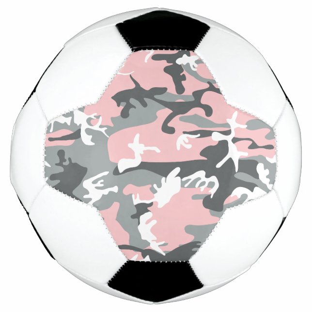Balón De Fútbol Camuflaje rosa y gris, ejército, ejército (Anverso)