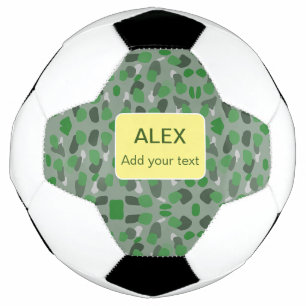 Balón De Fútbol Camuflaje verde camo agregar nombre texto escuela
