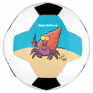 Balón De Fútbol Cangrejo ermitaño gracioso personalizado morado