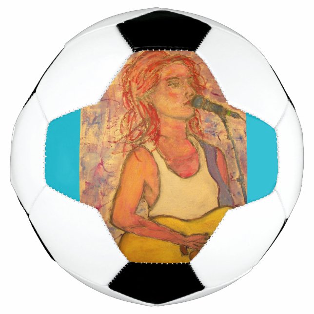 Balón De Fútbol cantante de micrófono azul (Anverso)