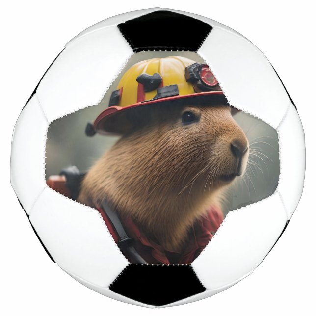 Balón De Fútbol "Capybara al rescate: Extraordinario bombero (Anverso)