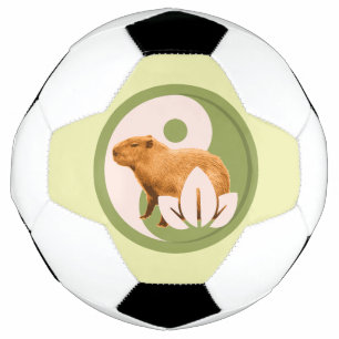 Balón De Fútbol Capybara Zen Yin Yang Naturaleza Pacífica