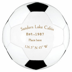 Balón De Fútbol Casa del lago. Fecha año personalizado coordenadas