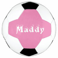 Chica de fútbol blanco y rosa personalizado