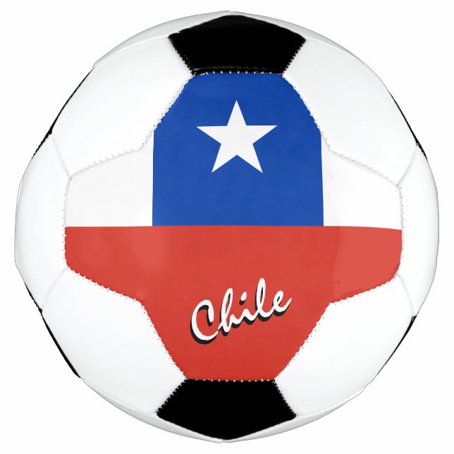 Balón De Fútbol Chile Fútbol y Bandera Chilena / Deporte (Anverso)