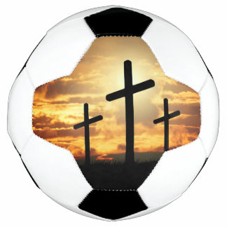 Balón De Fútbol cielo y cruces
