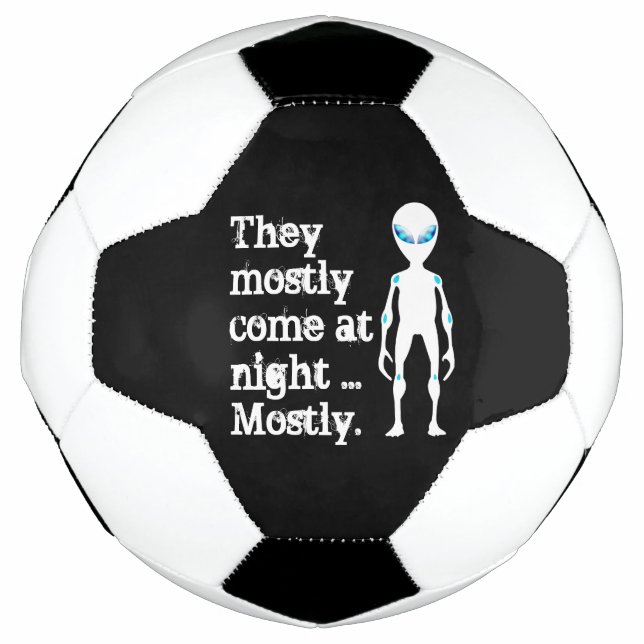 Balón De Fútbol Cita alienígena blanco negro (Anverso)
