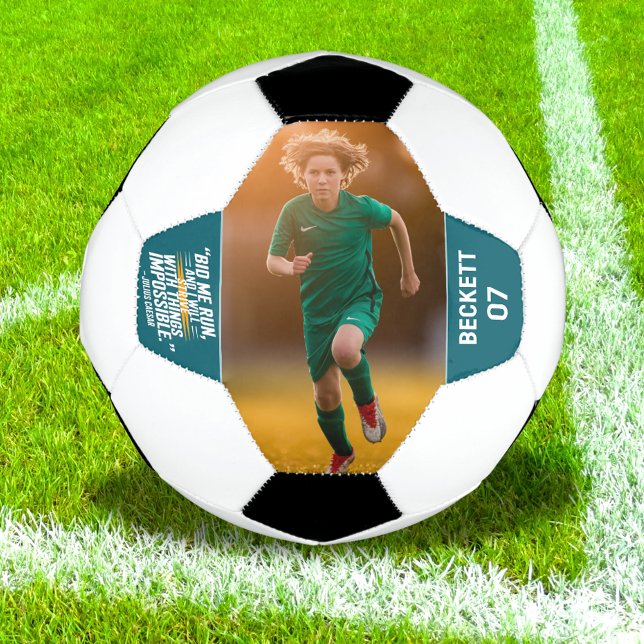 Balón De Fútbol Cita motivacional exclusiva de Keepsake Verde azul (Subido por el creador)