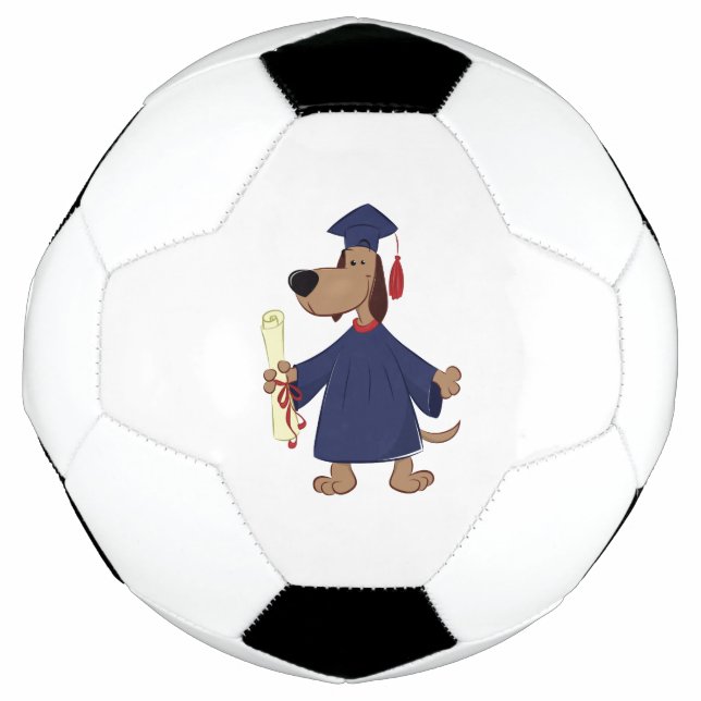 Balón De Fútbol Clíparte de perros graduados (Anverso)