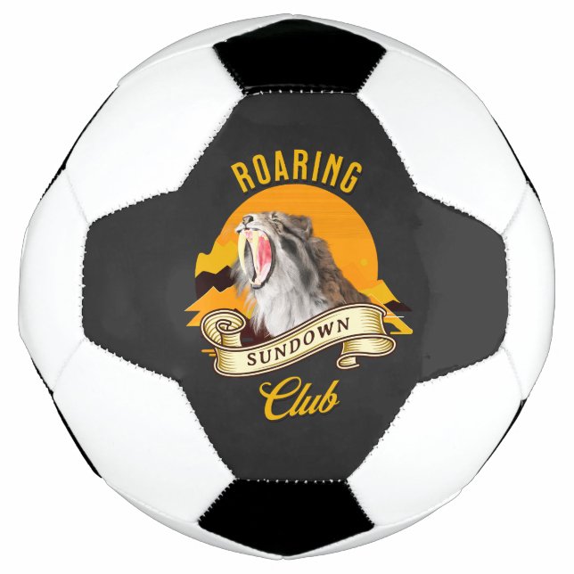 Balón De Fútbol Club de Aventuras Atardecer Retro Tigre Dientes de (Anverso)