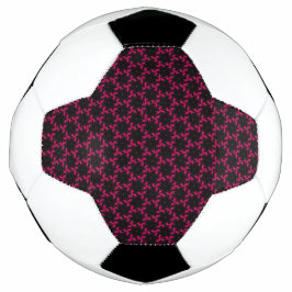Balón De Fútbol Clúster de flores rosadas y negras