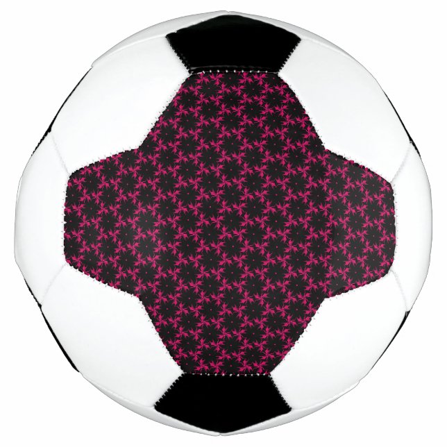 Balón De Fútbol Clúster de flores rosadas y negras (Anverso)