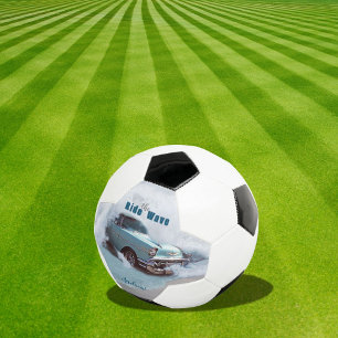 Balón De Fútbol Coche De Cita Motivador Con El Coche Vintage De Wa
