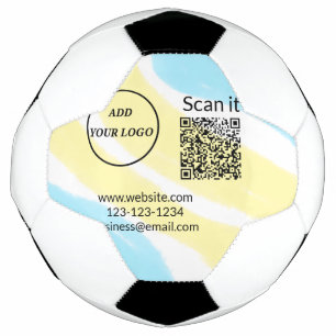 Balón De Fútbol código q r simple añadir logotipo código de explor