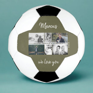 Balón De Fútbol Colage de fotos de padre con hijos y familia