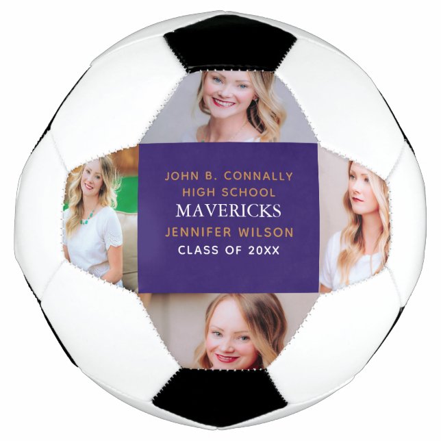 Balón De Fútbol Colegio Purple Senior 4 Foto Personalizada (Anverso)
