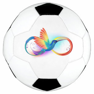Balón De Fútbol Colibrí arcoiris con símbolo Infinity