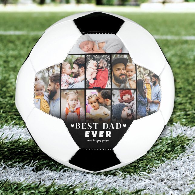 Balón De Fútbol Collage de fotos de papá personalizado (Personalized Dad Photo Collage Soccer Ball )