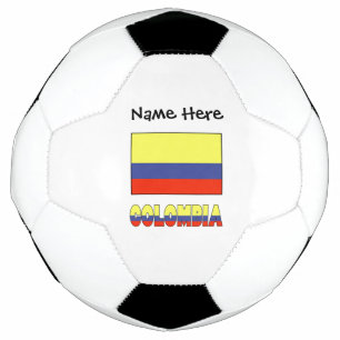 Balón De Fútbol Colombia y Bandera Colombiana con Tu Nombre Fútbol