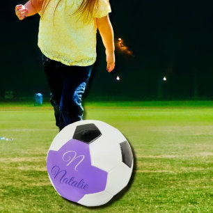Balón De Fútbol Color Purplesolid Pastel monogramado