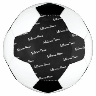 Balón De Fútbol Color sólido moderno básico negro monogramado