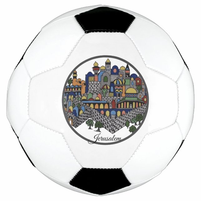 Balón De Fútbol Colorida cerámica de Jerusalén (Anverso)