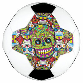 Balón De Fútbol Colorido Día de los Muertos Skulls