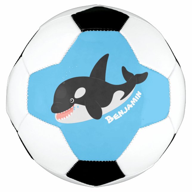 Balón De Fútbol Cómico asesino ballena orca personalizado lindo il (Anverso)
