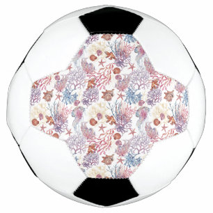 Balón De Fútbol Composición Subacuática de Acuarela Serie Diseño 3