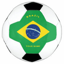 Balón de fútbol con bandera de Brasil