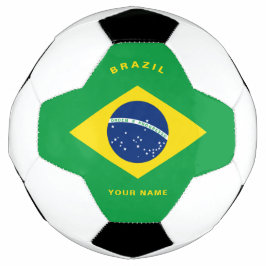 Balón de fútbol con bandera de Brasil