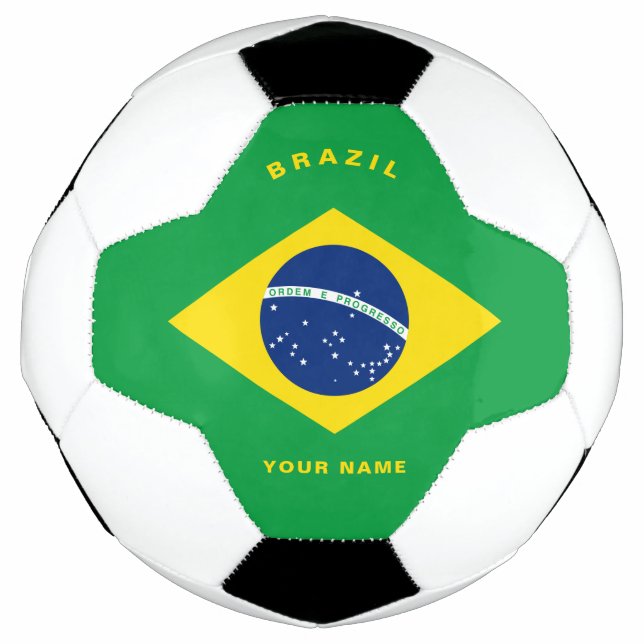 Balón de fútbol con bandera de Brasil (Anverso)