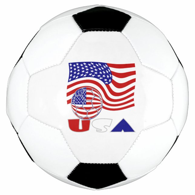 Balón de fútbol con bandera de EE. UU. (Anverso)