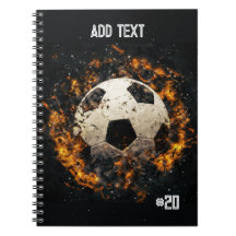 Balón de fútbol con cuaderno de fotos en espiral d