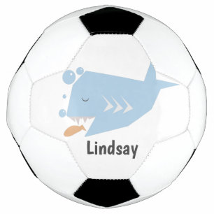 Balón de fútbol con nombre de monograma azul tibur